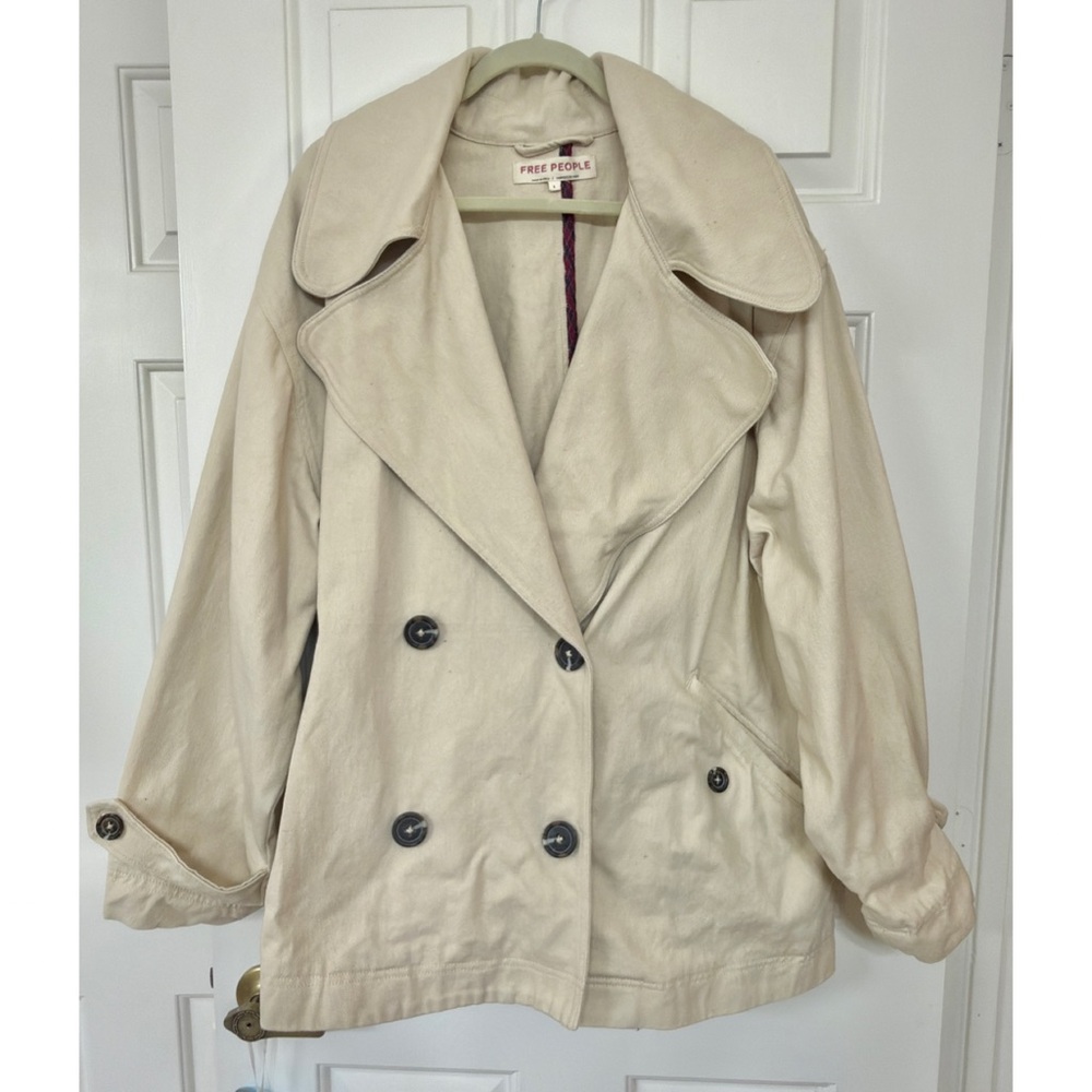 Free People Cream Pea Coat - Picture 2 of 6